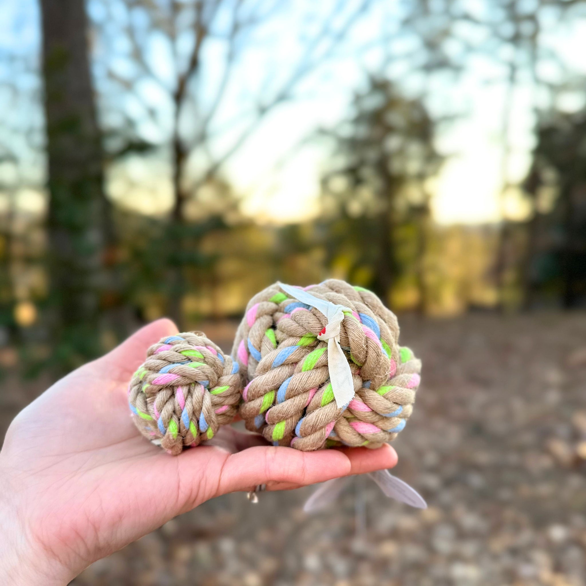 Rainbow Hemp Knot Ball