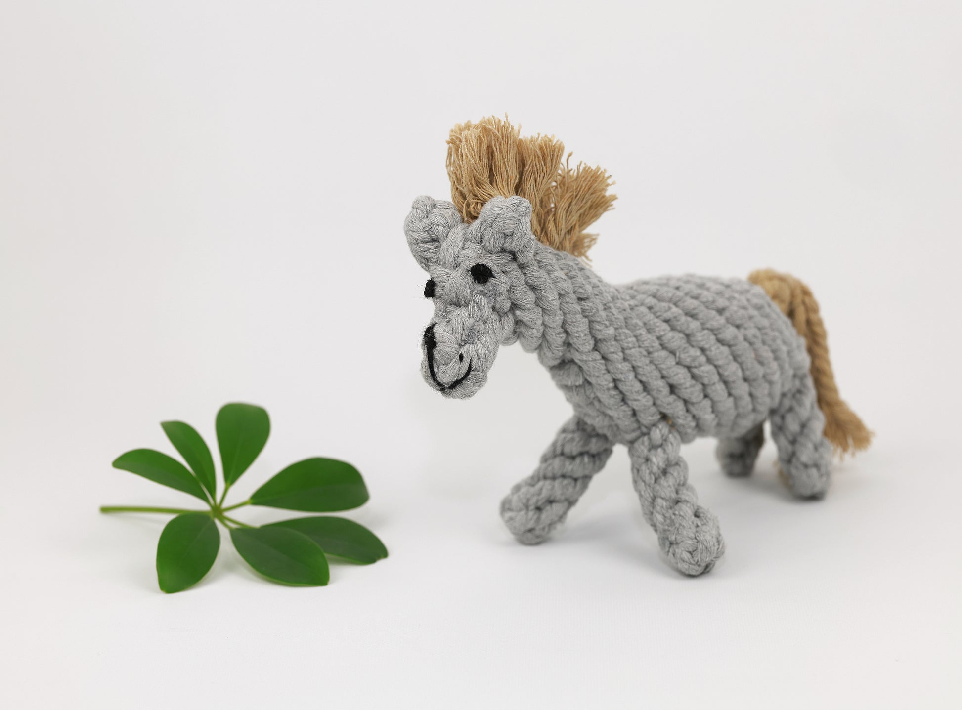 Gray horse cotton rope braided pet toy, perfect for your furry friends' playtime!