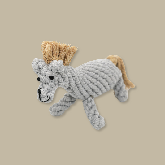 Gray horse cotton rope braided pet toy, perfect for your furry friends' playtime!