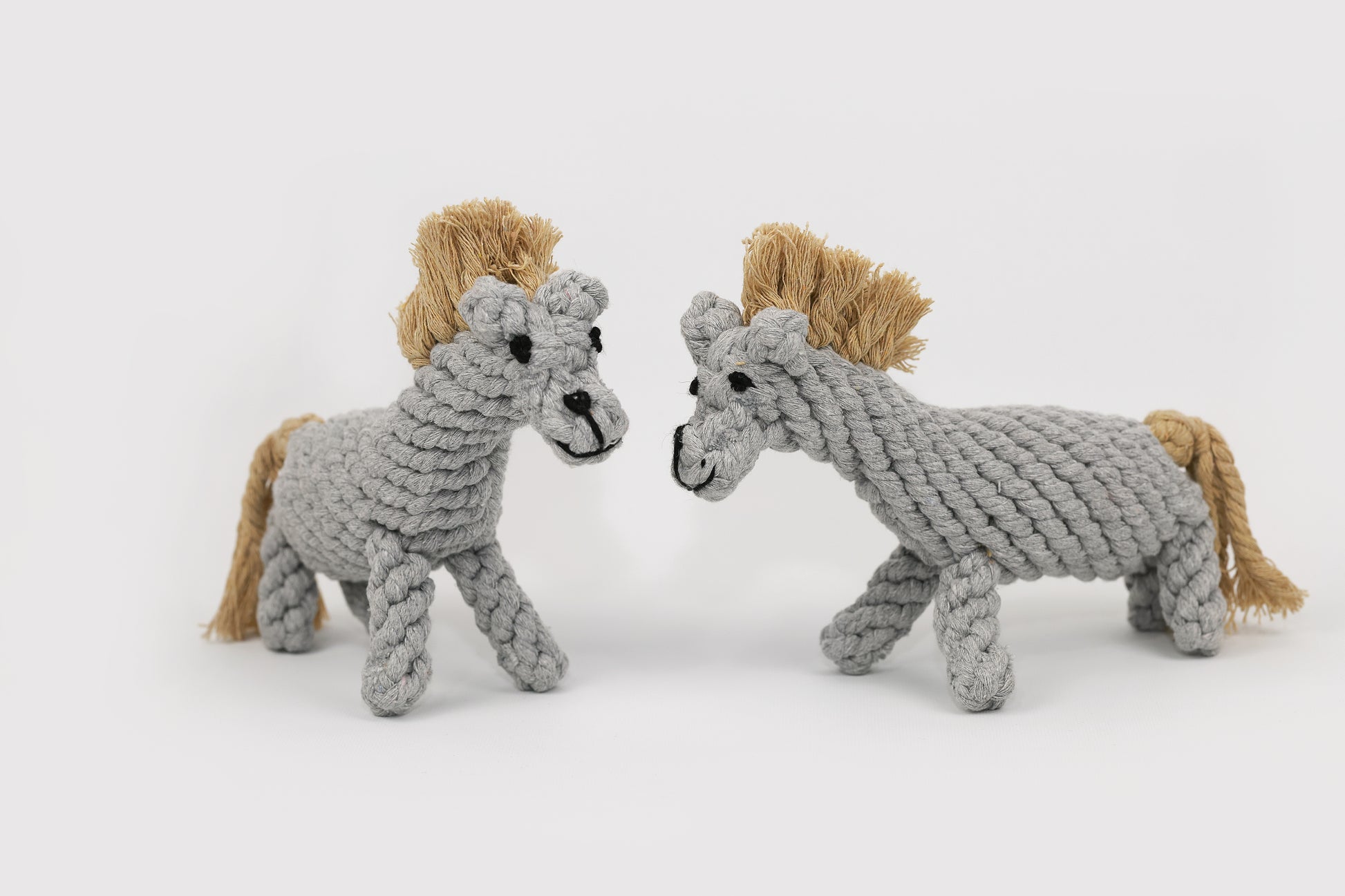 Gray horse cotton rope braided pet toy, perfect for your furry friends' playtime!