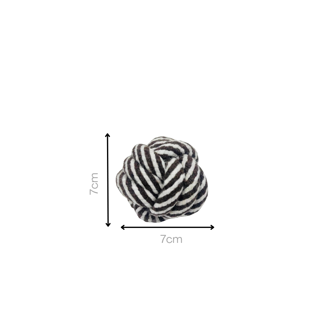 Black and white cotton rope woven pet toys. Fun and durable for your furry friends!