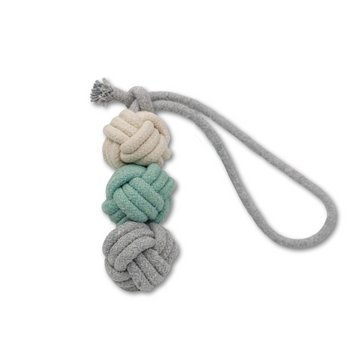 Three-knot cotton rope woven pet toy for interactive play