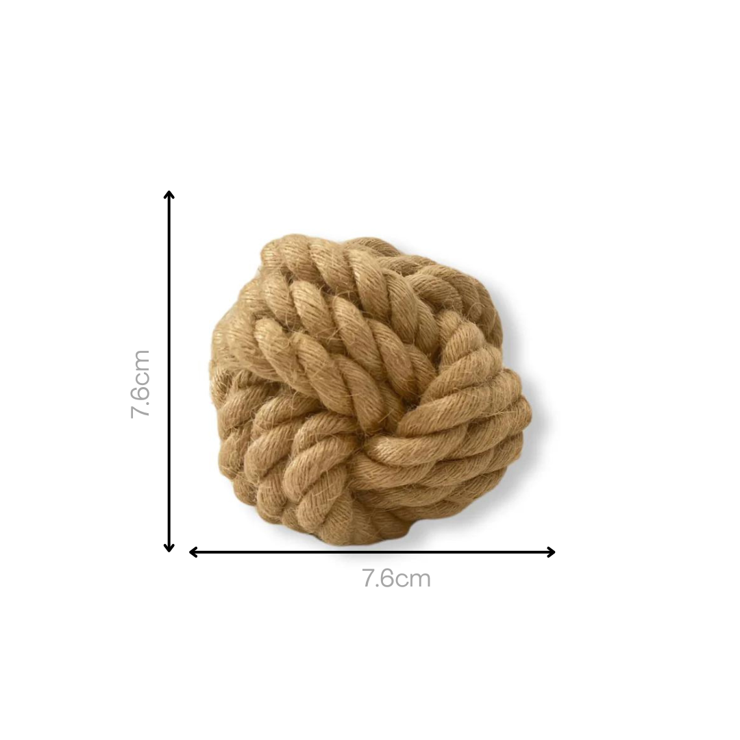 Hand-woven pet toy with hemp rope and cotton, ideal for interactive play