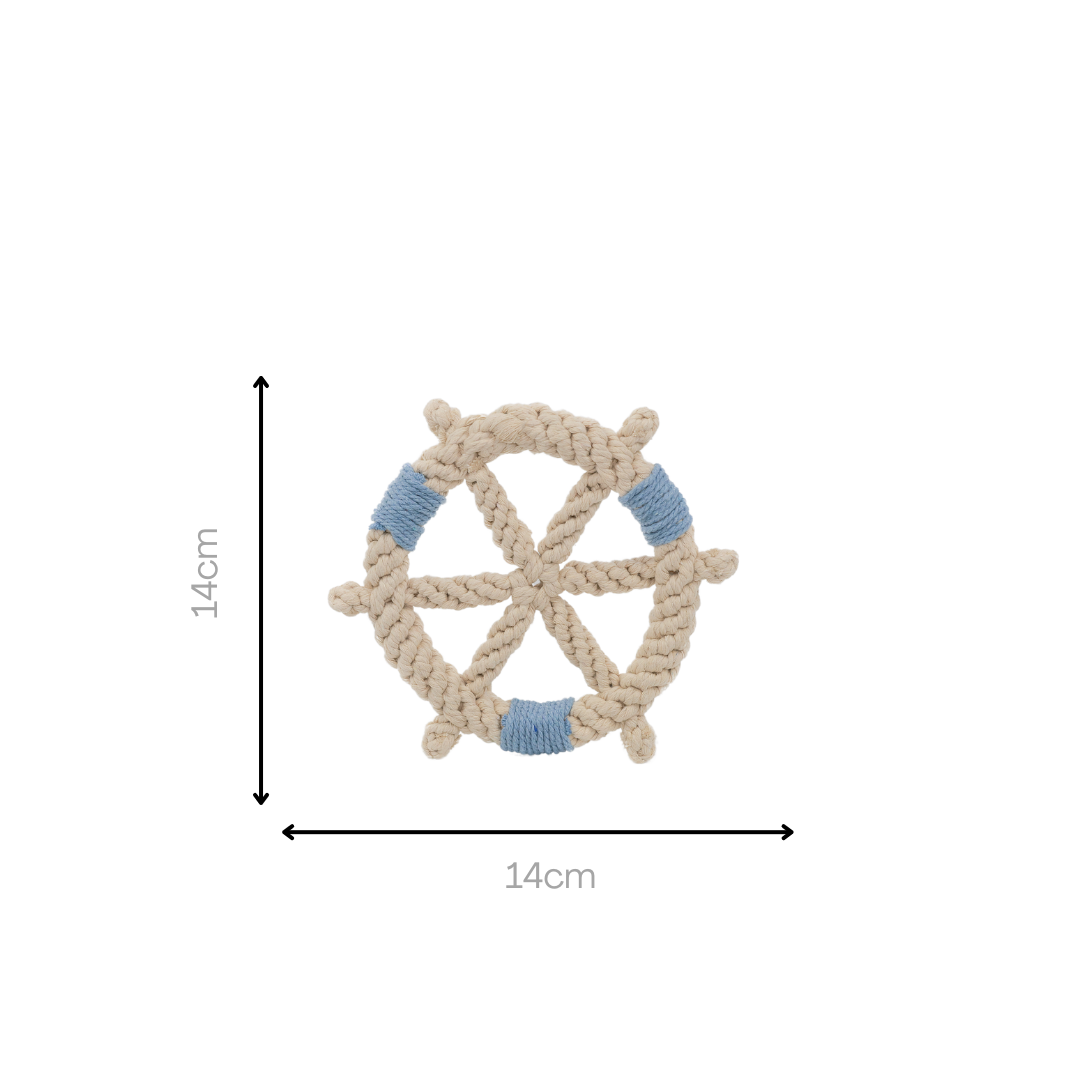 Colorful Steering Wheel Series Cotton Rope Woven Pet Toy - Front View. Durable and fun, perfect for chewing and playing.