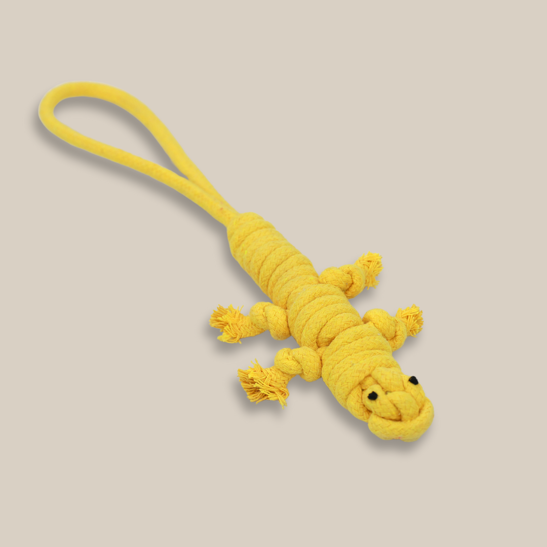 Yellow the Lizard Rope Toy