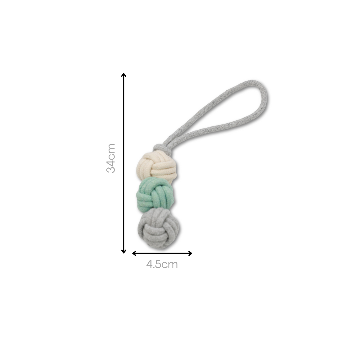 Three-knot cotton rope woven pet toy for interactive play